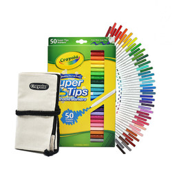 Crayola 绘儿乐 JDS-005 50色可水洗极细头水彩笔笔帘套组
