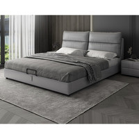 佳佰 床 皮床 简约主卧双人床 现代软靠储物婚床 1.8米1.5米高箱别墅大小户型 床+床垫+柜*1