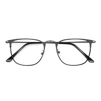 裴漾 近视眼镜男钛合金大脸眼镜框架防蓝光电脑护目眼镜配有无带度数平光变色眼镜 黑色 配1.60超薄非球面镜片(度数留言)