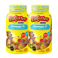 黑卡会员：L'il Critters Omega 3鱼油DHA软糖 120粒*2瓶