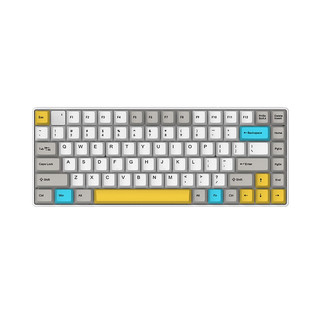 GANSS 迦斯 高斯 ALT 83D键双模迷你便携式有线蓝牙机械键盘 白色靛金石青轴
