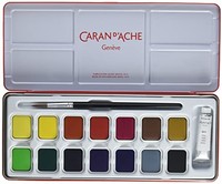 CARAN D'ACHE 凯兰帝 Caran d´Ache 水粉画套装，Gouche糕点刷