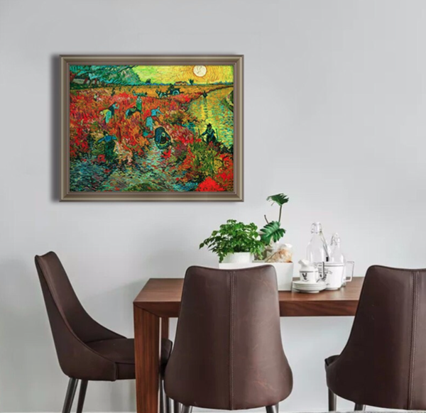 雅昌 梵高《红色的葡萄园》80x65cm 油画布 实木画框
