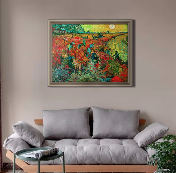雅昌 梵高《红色的葡萄园》80x65cm 油画布 实木画框
