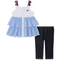 TOMMY HILFIGER My Hilfiger Little Girls 2-Piece Flounced Tunic and Capri Jeggings Set