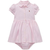 RALPH LAUREN Baby Girls Striped Knit Oxford Dress