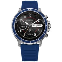 CITIZEN 西铁城 Men's CZ Smart HR Blue Silicone Strap Touchscreen Smart Watch 46mm