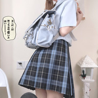 GEGEJIA原创 JK制服 泷沢川 黑蓝棕色格裙