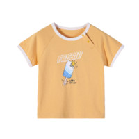 JEANSWEST 真维斯 JT-12-573TB104 儿童短袖T恤 黄色 80cm