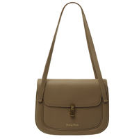 SMTING HOME 西木汀 古风垂花系列 女士单肩马鞍包 082503 驼色 中号