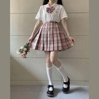 春日制服部 抚子香 JK制服 粉色格裙 42cm