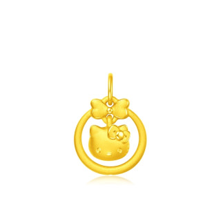 chowtaifook周大福hellokitty系列eor547蝴蝶结足金吊坠125g