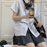星星抱月球 JK制服 草稿纸 白色格子衬衫