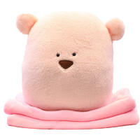 芊芊熊 三合一抱枕毯 粉色 1*1.7m 方熊款