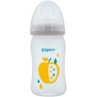 Pigeon 贝亲 经典自然实感系列 硅胶保护层彩绘奶瓶 160ml 苹果 0-3月+240ml 小树 3月++奶嘴 S 1月+