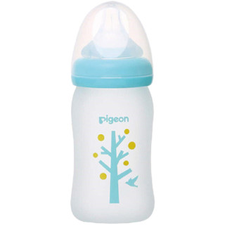 Pigeon 贝亲 经典自然实感系列 硅胶保护层彩绘奶瓶 160ml 小树 0-3月+240ml 梨子 3月++奶嘴 S 1月+