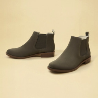 Clarks 其乐 Taylor Shine泰勒丝因系列 女士短筒切尔西靴 261514404 暗橄榄绿 37.5