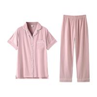 ZAO FU NIAO 造福鸟 女士短袖长裤家居服套装 F22QDF306A 樱花粉 S