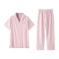 ZAO FU NIAO 造福鸟 女士短袖长裤家居服套装 F22QDF306A 浅藕粉 S