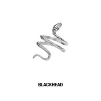BLACKHEAD/黑头原创设计小众个性缠绕蛇形钛钢情侣戒指男女款