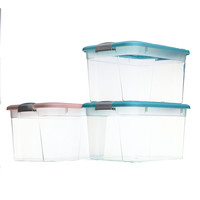 Citylong 禧天龙 X-6131 收纳箱 52L*3个 透明粉+透明蓝*2