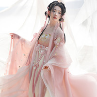 东月棠 汉服 笑春风 汉元素诃子裙八件套 粉色