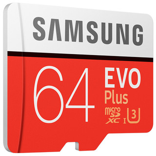 SAMSUNG 三星 EVO Plus系列 Micro-SD存储卡 64GB（UHS-I、U3）