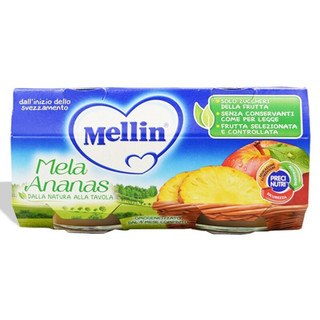 Mellin 美林 果泥 意大利版 3段  苹果菠萝味 100g*2罐