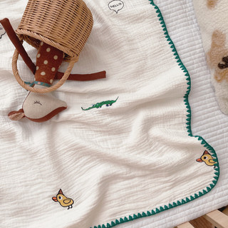 朗骏 婴儿毯子夏季被子薄幼儿园空调被宝宝夏凉被盖被纱布儿童盖毯新生