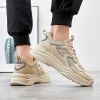 WARRIOR 回力 男鞋皮革拼接透气网面休闲鞋