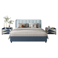 Sleemon 喜临门 约克 现代简约真皮床 蜜月蓝 180*200cm 气动款