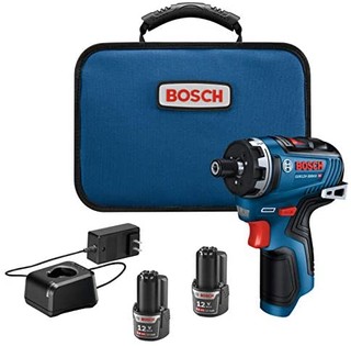 Bosch 博世 GSR12V-300HXB22 带2节2.0 Ah电池的六角双速螺丝刀套件，12V，有1/4 英寸（约0.6厘米）扭矩