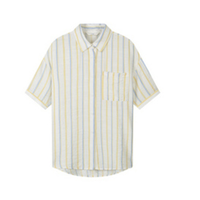 TONLION 唐狮 女士短袖衬衫 625220013409 中黄 L