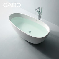 GABO 观博 人造石独立式浴缸 8608 1.7M轻质胶衣亚光白