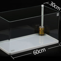 SUNSUN 森森 鱼缸小型水族箱热弯超白玻璃生态金鱼缸办公桌水草缸 长60cm热弯超白裸缸