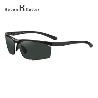 Helen Keller 眼镜 铝镁合金太阳镜男款尼龙偏光驾驶镜运动墨镜 升级版高清尼龙Pro 墨绿色片H8872N23