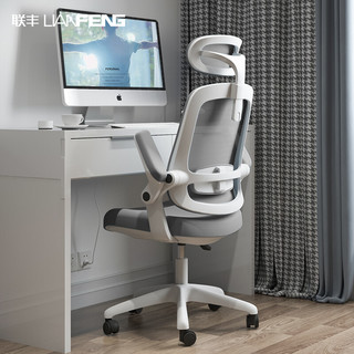 LIANFENG 联丰 电脑椅 办公椅子电竞椅家用人体工学椅会议职员椅W-223 灰色
