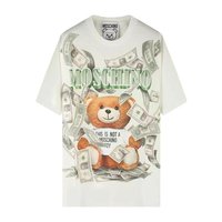 MOSCHINO 莫斯奇诺 女士圆领短袖T恤 D V0701 5440 1002 美元熊白 M