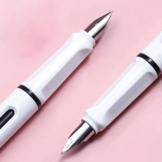 Resun 芮翔 钢笔 7802 亮白色 EF尖 单支装+墨囊 黑色 50支装