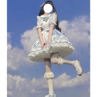 樱姬 Lolita洛丽塔 呲甜SK波点背带裙 蓝色