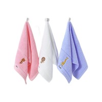GRACE 洁丽雅 W0505-1 儿童毛巾 3条装 红+白+兰 50*24cm