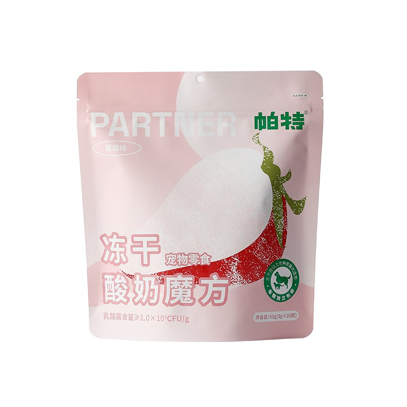 Partner 帕特 猫狗零食 草莓味冻干酸奶魔方 60g