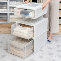 IRIS 爱丽思 收纳箱可叠加塑料抽屉式收纳箱储物箱内衣收纳盒 30L 白色BC-200D