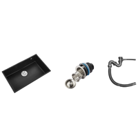 8H MG-SYS-GS2717R-366R000 黑金石英石单槽+下水套件 美仕杰联名款 台下式