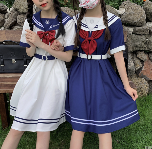 极光制服 jk制服 白雪姬 双子盛夏服连衣裙 蓝色
