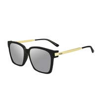 FILA 斐乐 男女款太阳镜 FLS7440 磨砂黑框水银片 56mm