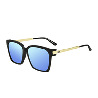 FILA 斐乐 男女款太阳镜 FLS7440 磨砂黑框冰蓝片 56mm