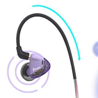 IKKO OH2 入耳式挂耳式动圈有线耳机 普罗旺斯紫色 3.5mm