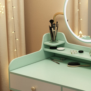 SENLEPU 森乐普 梳妆桌+柜+蝴蝶椅 薄荷绿色