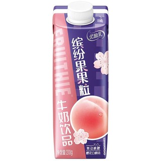 yili 伊利 优酸乳 缤纷果果粒 牛奶饮品 樱花白桃味 210g*12盒 礼盒装